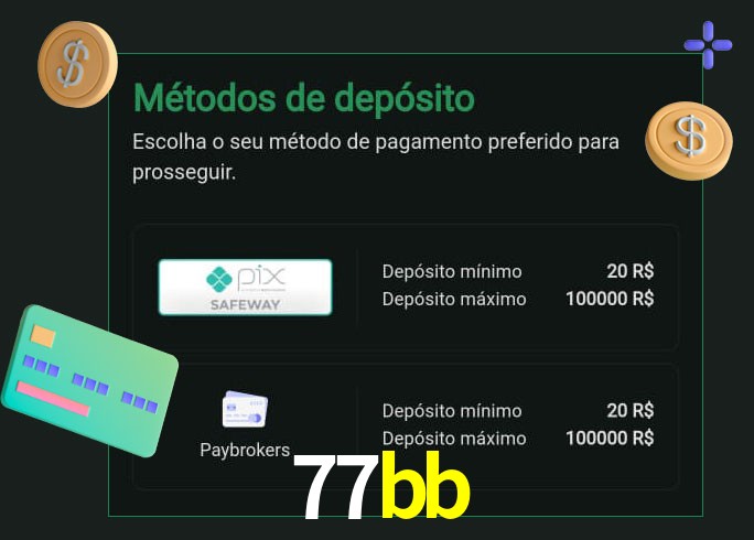 O cassino 77bb oferece uma grande variedade de métodos de pagamento